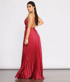 Tabby Formal Pleated Glitter Dress