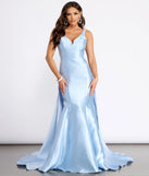 Brenda Back Bow Satin Train Dress