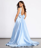 Brenda Back Bow Satin Train Dress