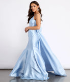 Brenda Back Bow Satin Train Dress
