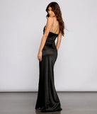 Hannah Ruched Stretch Satin Formal Dress