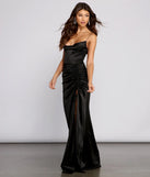 Hannah Ruched Stretch Satin Formal Dress