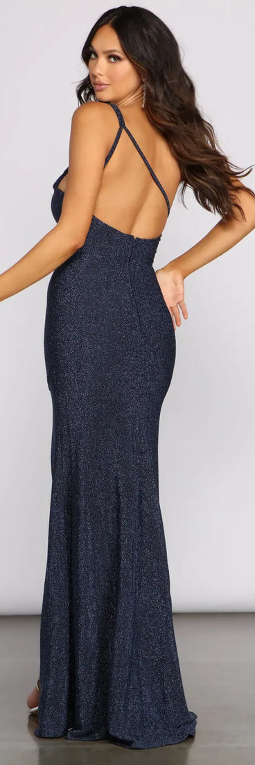 Yuri One Shoulder Lurex Dress