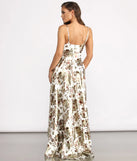 Amabella Floral Foiled High Low Dress