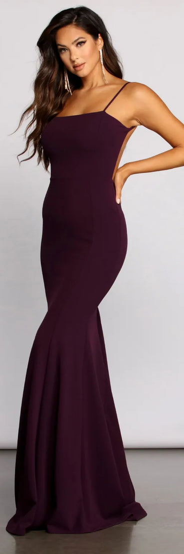 Cara Formal Crepe Open Back Dress
