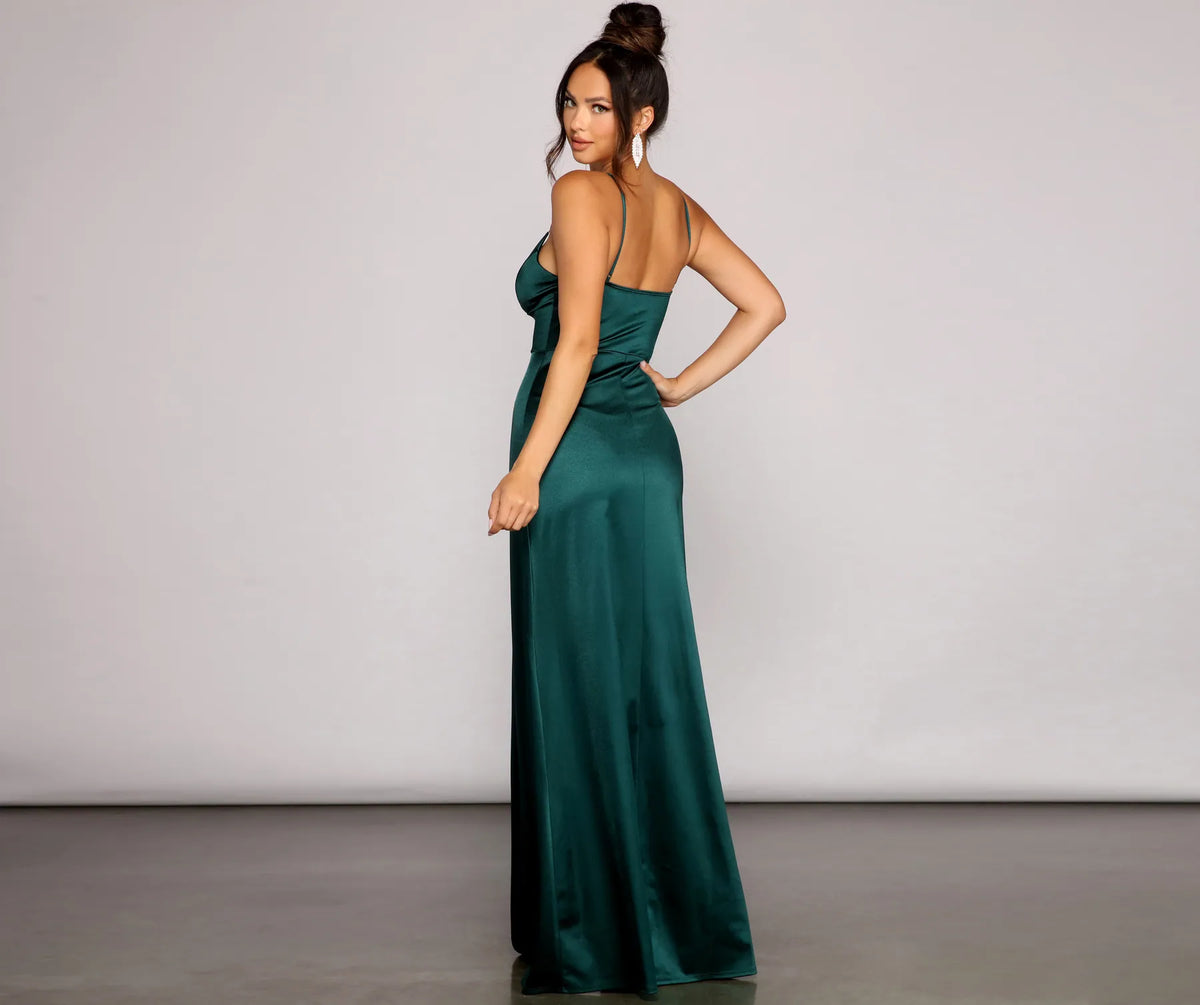Carmen High-Slit Satin Formal Dress & Windsor