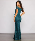 Tia Formal Off The Shoulder Scalloped Lace Dress