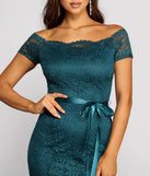 Tia Formal Off The Shoulder Scalloped Lace Dress
