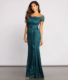 Tia Formal Off The Shoulder Scalloped Lace Dress