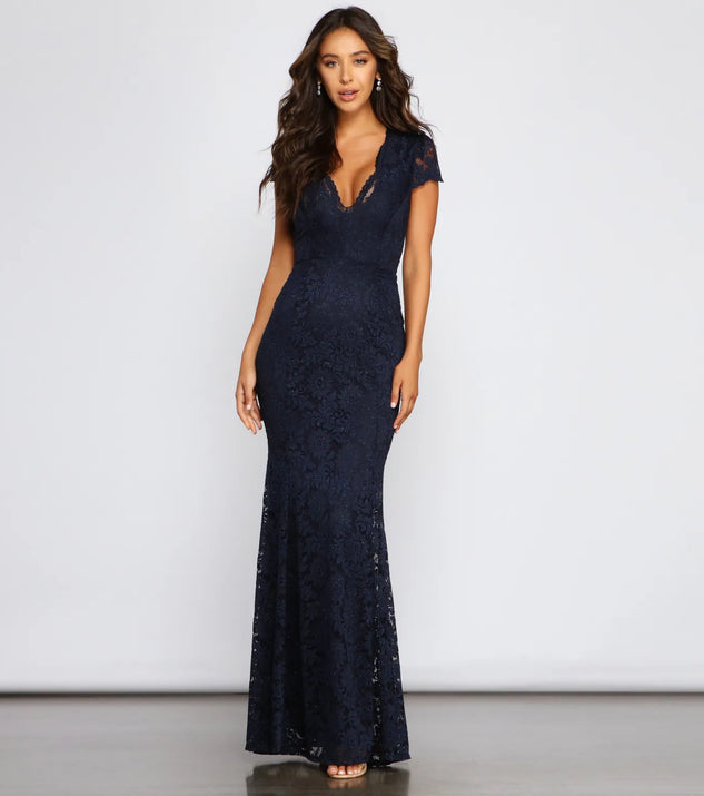 Chelsea Glitter Lace Formal Dress