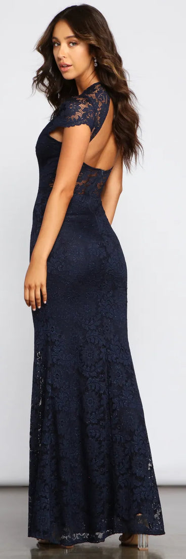 Chelsea Glitter Lace Formal Dress
