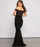 Sierra Formal Off the Shoulder Glitter and Lace Dress