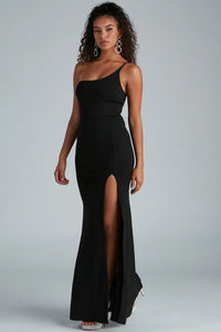 fiona formal one shoulder high slit dress Fiona Formal One-Shoulder High Slit Dress