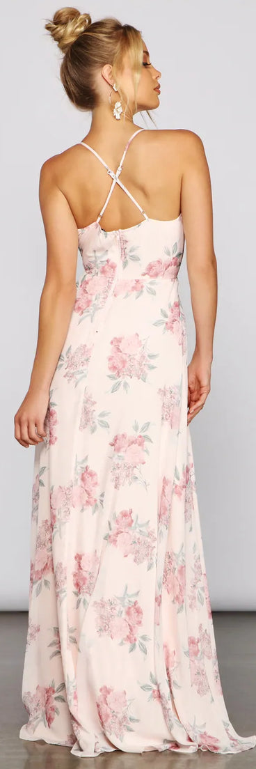 Anna Floral Chiffon A-Line Dress