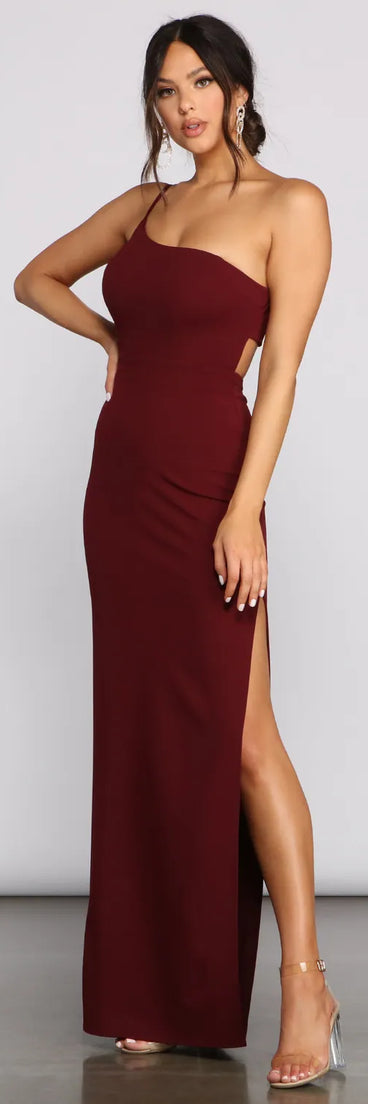 Alice Formal One Shoulder Crepe Dress