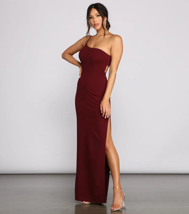 Alice Formal One Shoulder Crepe Dress