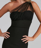 Dakota Formal One-Shoulder Swiss Dot Dress