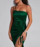 Norah Formal High Slit Satin Dress