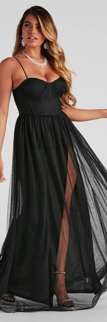 Estelle Formal High Slit A-Line Dress