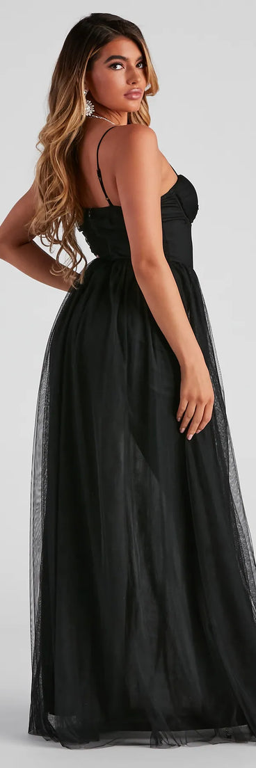 Estelle Formal High Slit A-Line Dress
