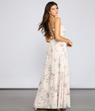 Corinna Formal Floral Chiffon Wrap Dress