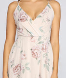 Corinna Formal Floral Chiffon Wrap Dress