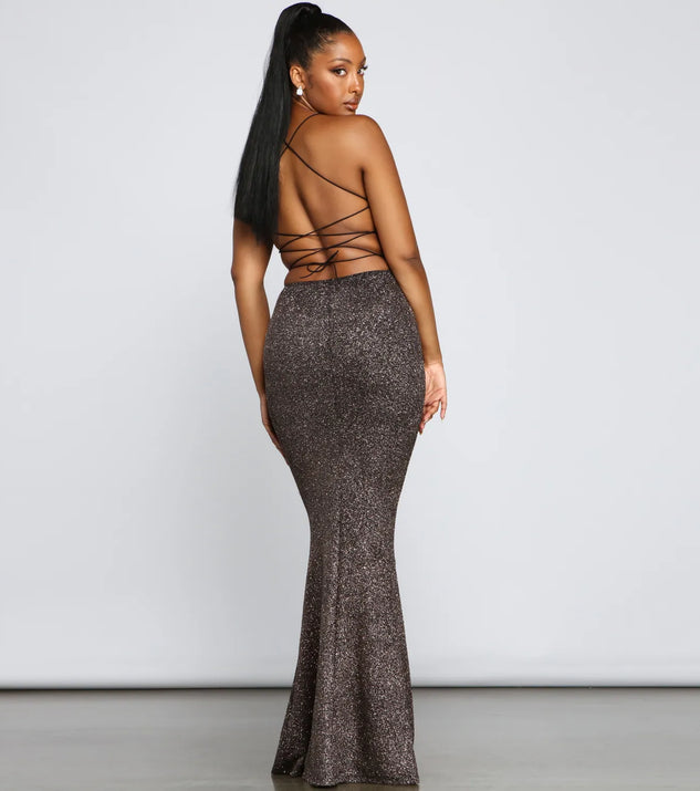 Jessica Glitter Knit Mermaid Dress