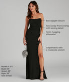 Celebrate in style with the Kaia Strapless High Slit Formal Dress, a black formal wedding guest dress featuring an elegant silhouette and luxe details, perfect for a black-tie celebration.
