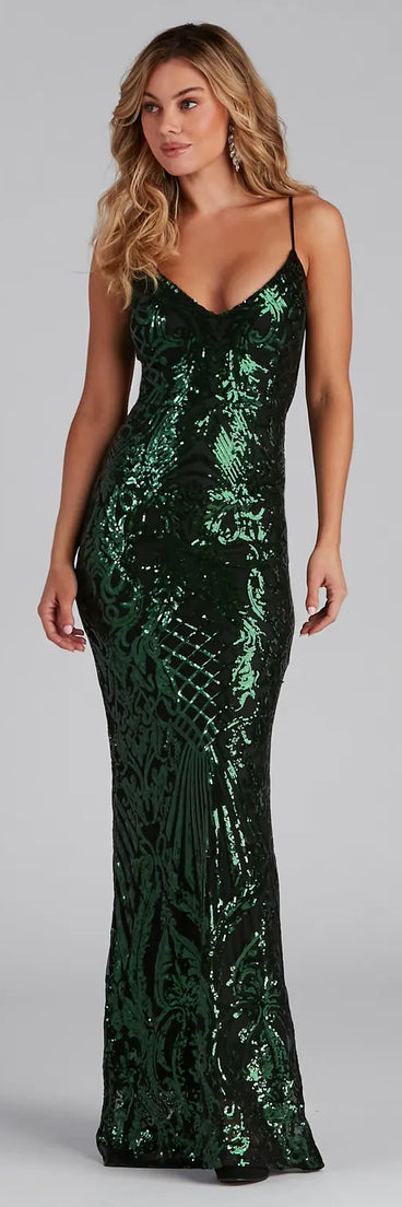 Serena Sequin Mesh Mermaid Dress | Windsor Serena Sequin Mesh Mermaid Dress | Windsor