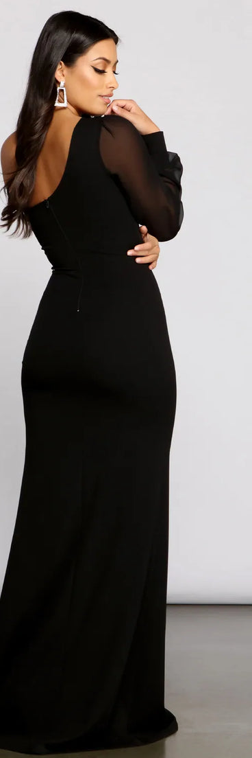 Odette Formal One Shoulder Crepe Mermaid Dress