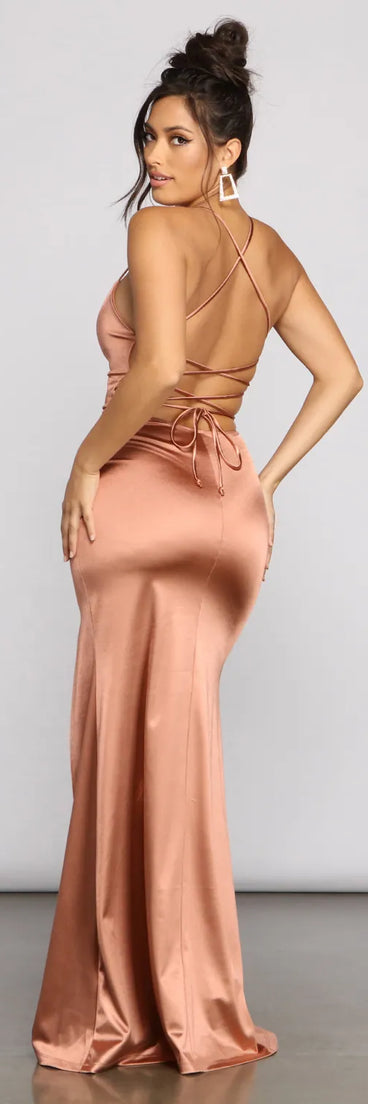 Yara Formal Lace-Up Mermaid Dress