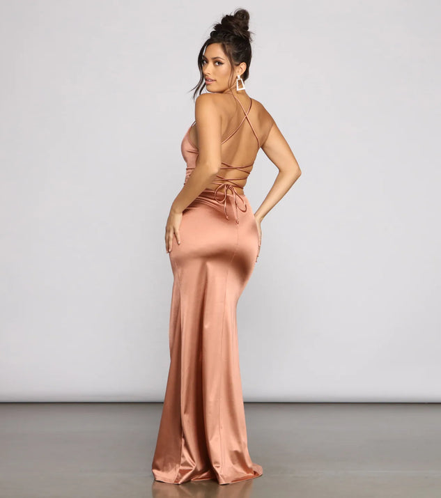 Yara Formal Lace-Up Mermaid Dress
