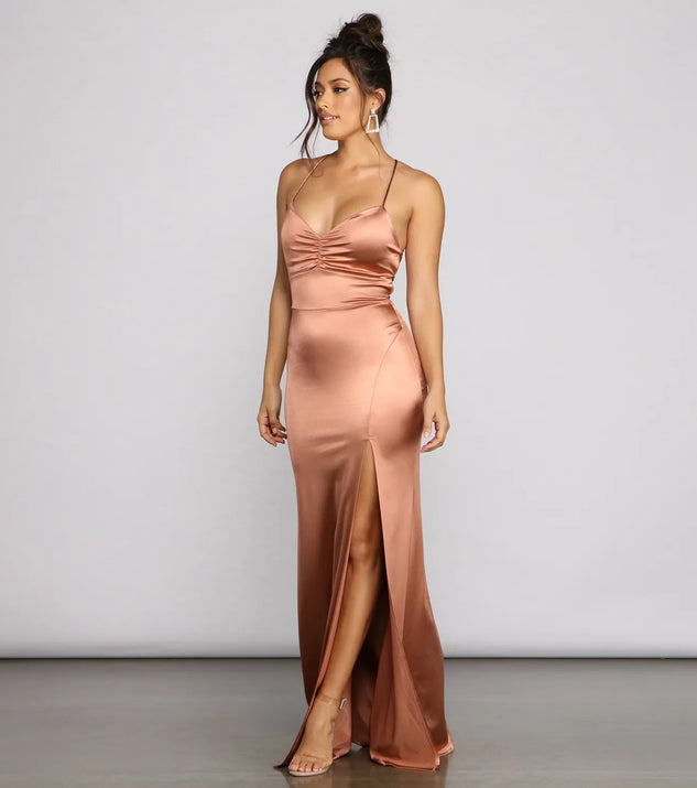 Strapless Ponte Mermaid Dress with Rhinestone Trim – Camille