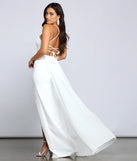 Jacklyn Crepe And Chiffon High Slit Formal Dress