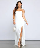 Jacklyn Crepe And Chiffon High Slit Formal Dress
