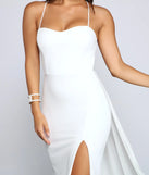 Jacklyn Crepe And Chiffon High Slit Formal Dress