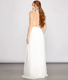Jacklyn Crepe And Chiffon High Slit Formal Dress