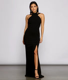 Vivienne Formal High Slit Crepe Dress