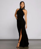 Vivienne Formal High Slit Crepe Dress