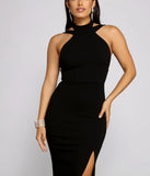 Vivienne Formal High Slit Crepe Dress