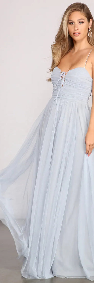 Aviva Formal A-Line High Slit Dress