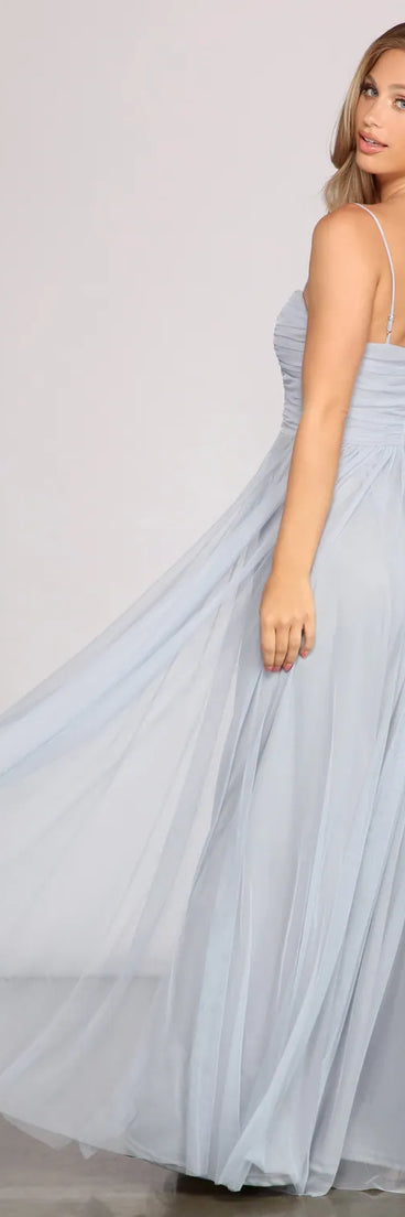 Aviva Formal A-Line High Slit Dress