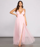 Saylor Formal Double Slit Tulle Dress
