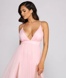Saylor Formal Double Slit Tulle Dress