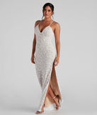 Dixie Lace Mesh High-Slit Formal Dress
