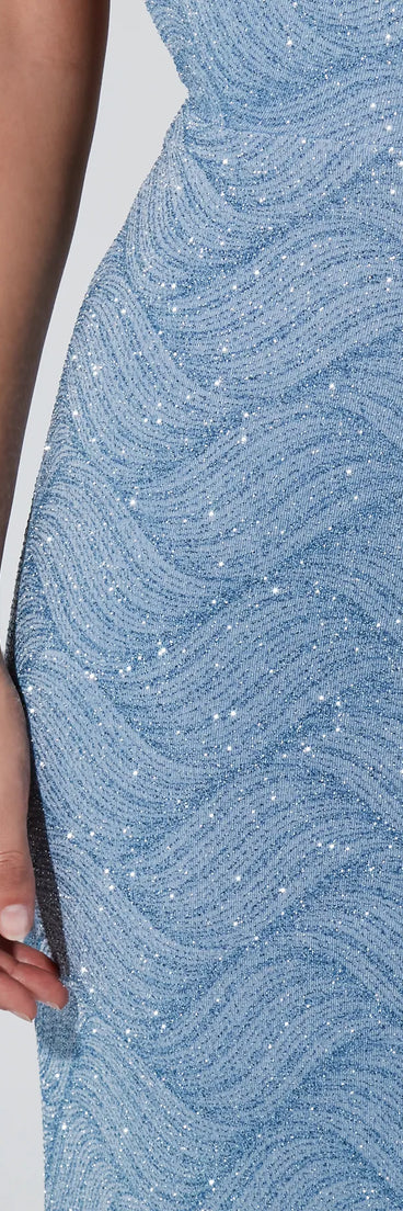 Doria Formal High Slit Glitter Dress