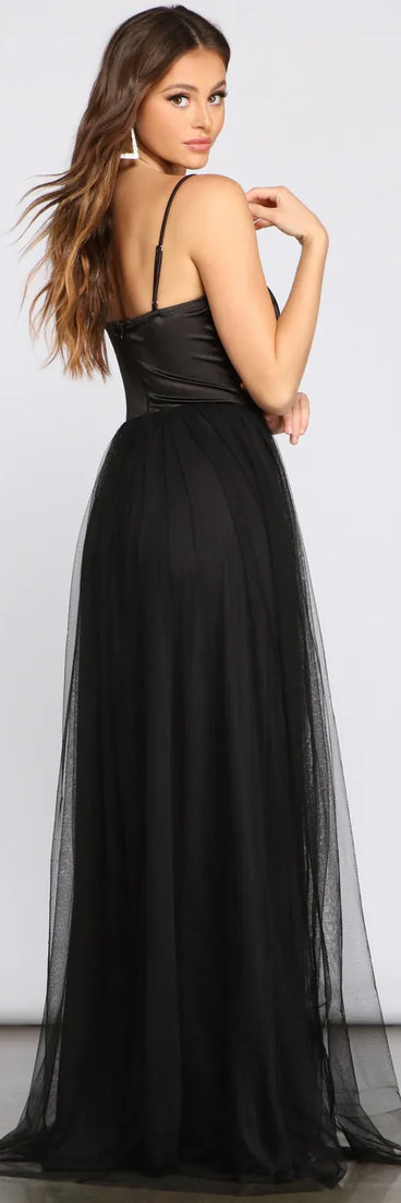 Bria Mesh Tulle Corset Gown