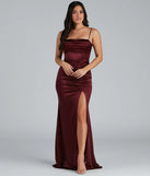 Nemi Formal High Slit Ruched Dress
