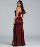 Nemi Formal High Slit Ruched Dress