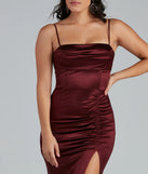 Nemi Formal High Slit Ruched Dress